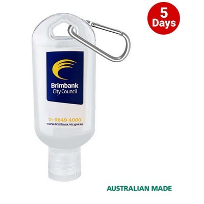 Hand Sanitiser With Carabiner 60Ml Made In Australia