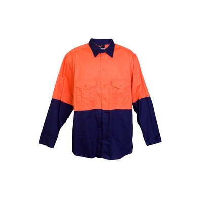 100% Combed Cotton Drill Long Sleeve Shirts