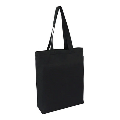 Canvas Tote Black With Bottom Only 