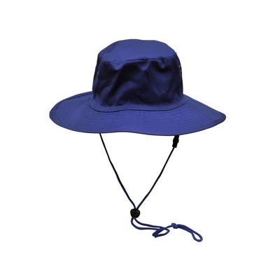 Surf hat with clip on chin strap