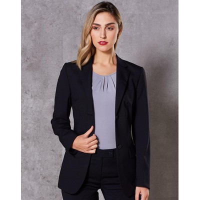 Womens Stretch Wool Blend Mid Length Jacket