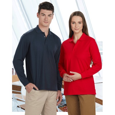 Adults' 240gsm Poly/Cotton Pique L/S Polo