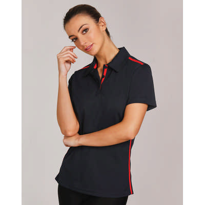  Ladies rapid cool short sleeve contrast polo