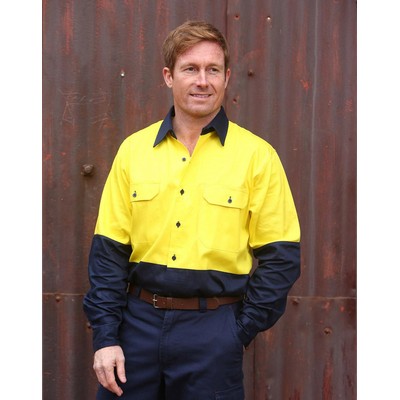 Hi-Vis cotton drill shirt L/S