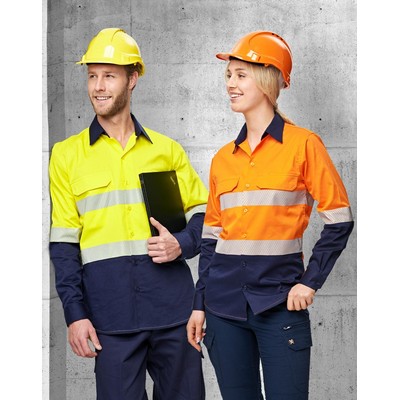 Hi-Vis Cool-Breeze Safety L/S Shirt (Segmented Tape)