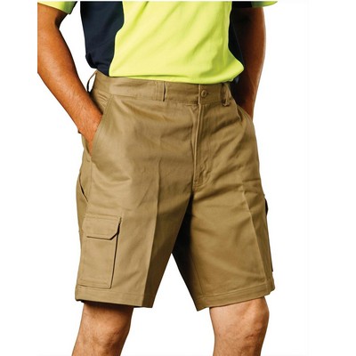 mens hvy cotton pre-shr drill short