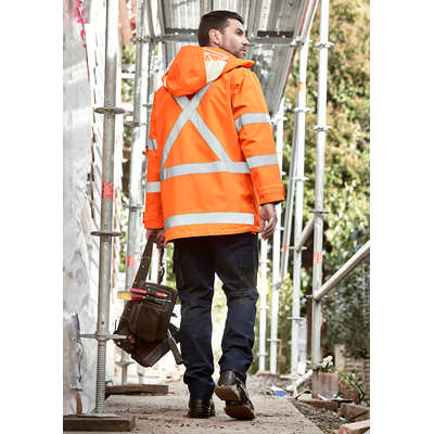 Mens Hi Vis X Back 4 In 1 Waterproof Jacket