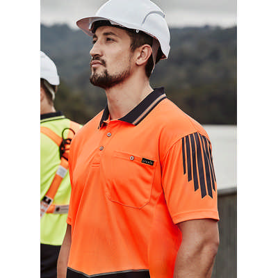 Mens Hi Vis Flux Short Sleeve Polo