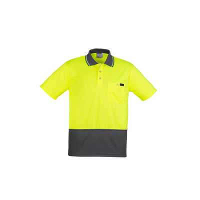 Mens Hi Vis Comfort Back Short Sleeve Polo