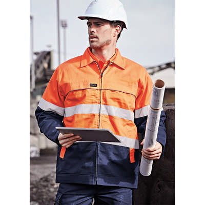 Mens Hi Vis Cotton Drill Jacket