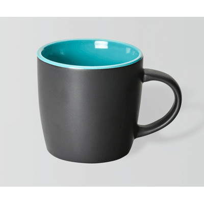 Boston Matt Black/Teal Mug