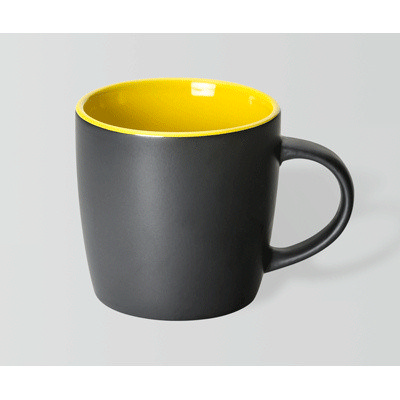 Boston Matt Black/Yellow Mug