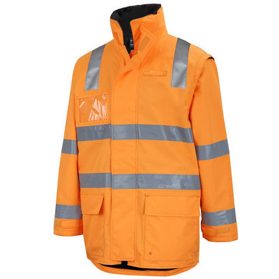 JBS AUST. RAIL D+N ZIP OFF SLEEVE L/LINE JACKET: 2XS - 5XL - ORANGE