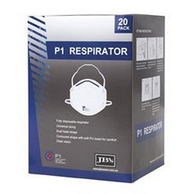 JBS P1 RESPIRATOR (20PC): one size - White