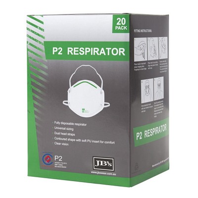 JBS P2 Respirator (20Pc): One Size - White
