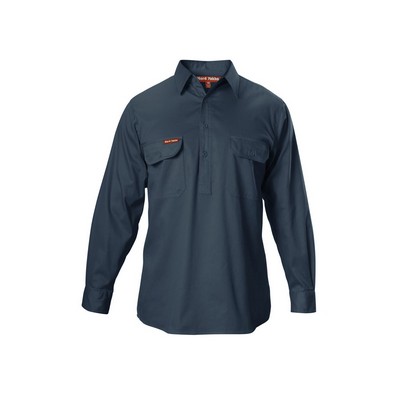 Hard Yakka Foundations Cotton Drill Closed Front Shirt Long Sleeve Shirt