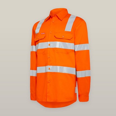 Hard Yakka Womens Foundations Biomotion Hi-Vis Long Sleeve Shirt with Tape