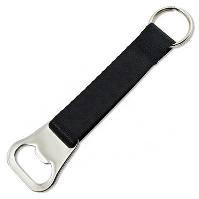 Polyester Short Strap with Bottle Opener and Keyring
